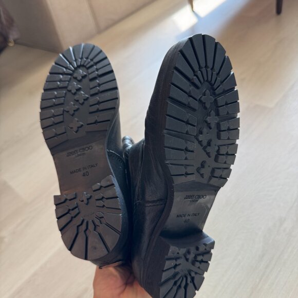 Jimmy Choo Leather Moto Ankle Boots – Black – EU 40 (US 10) - Picture 4 of 4